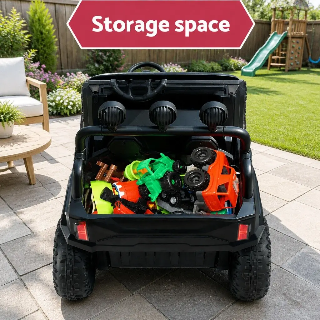 Kids Ride On Car Electric Toy Lacquer Black 120cm x 71cm x 79cm