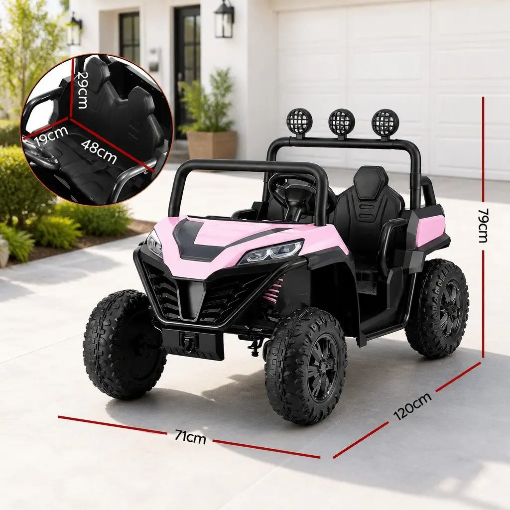 Electric Ride On Car for Kids with Headlight and Music Remote Control Pink 120cm