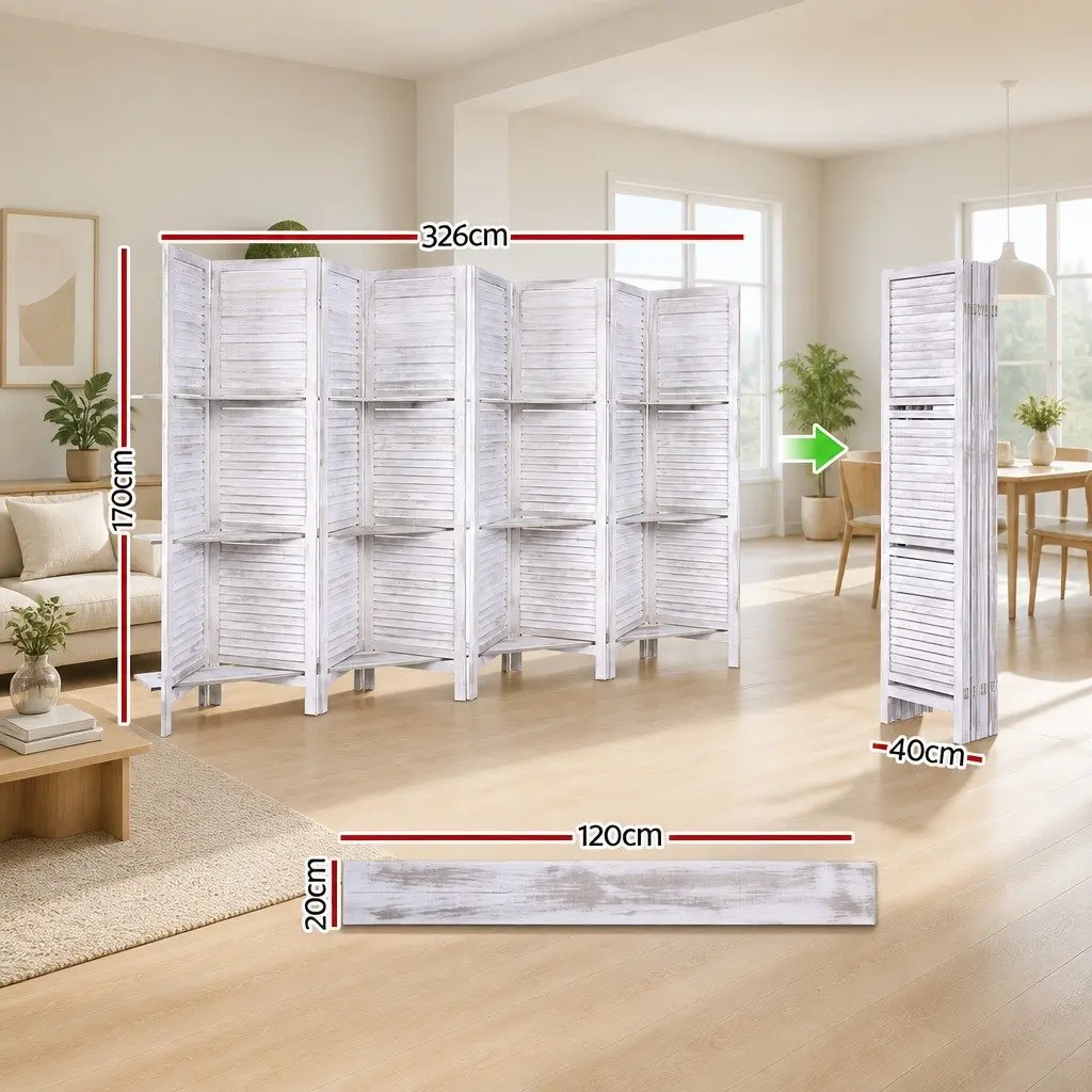 8 Panel Room Divider for Home and Office Use