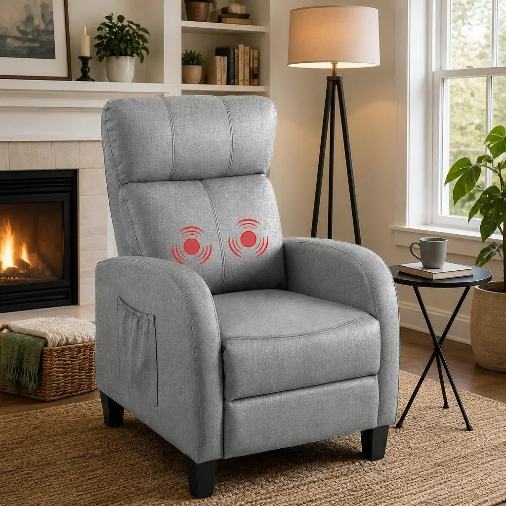 Grey Massage Recliner Chair for Home Relaxation