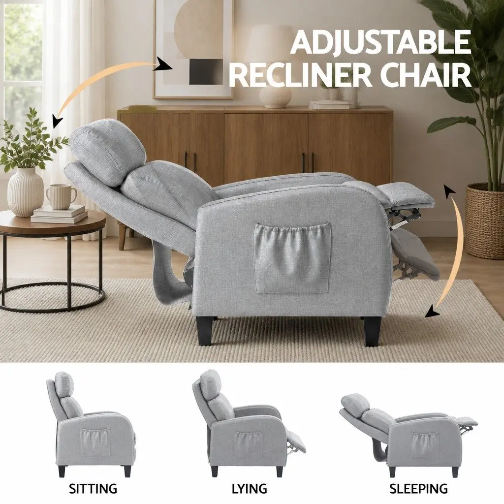 Grey Massage Recliner Chair for Home Relaxation