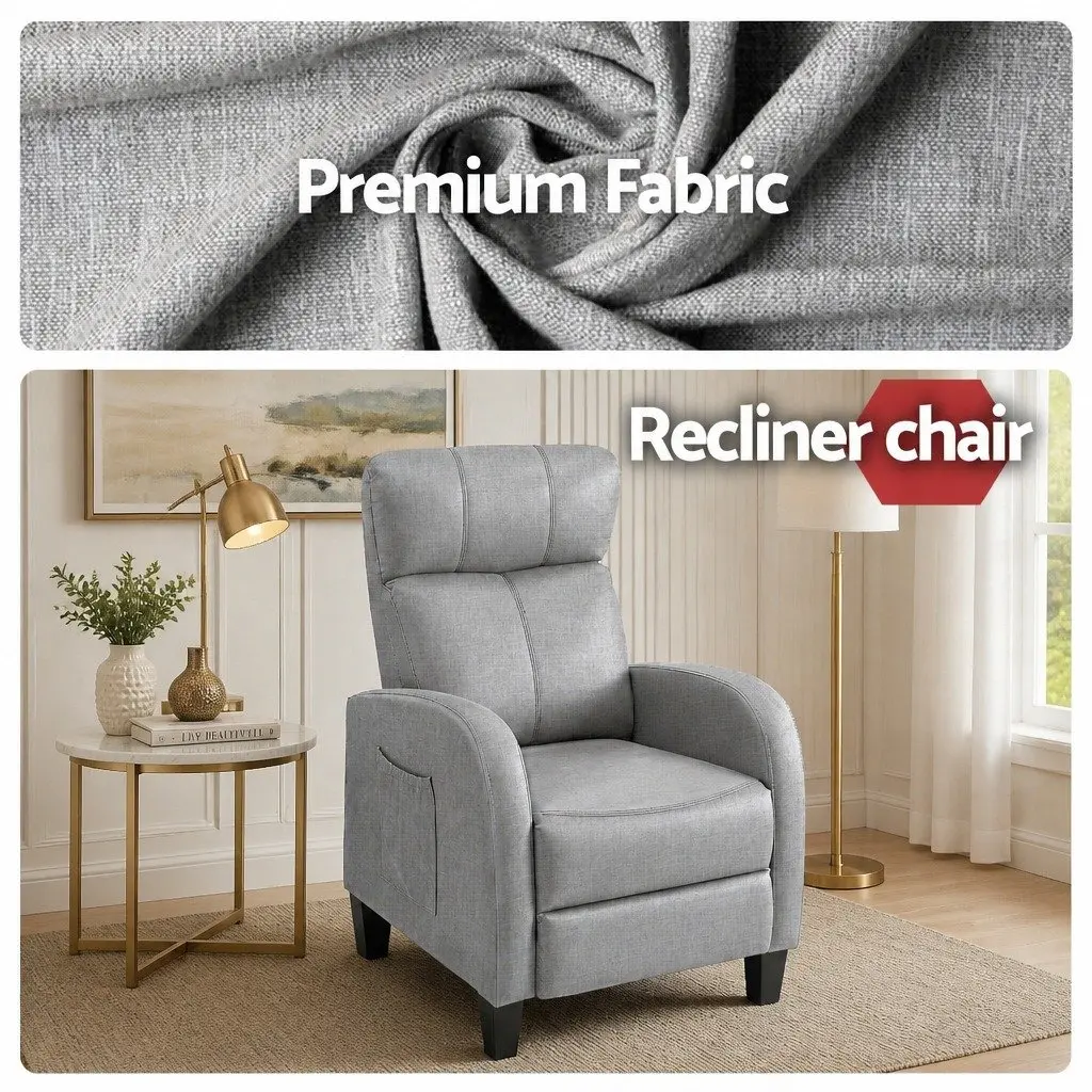 Grey Massage Recliner Chair for Home Relaxation
