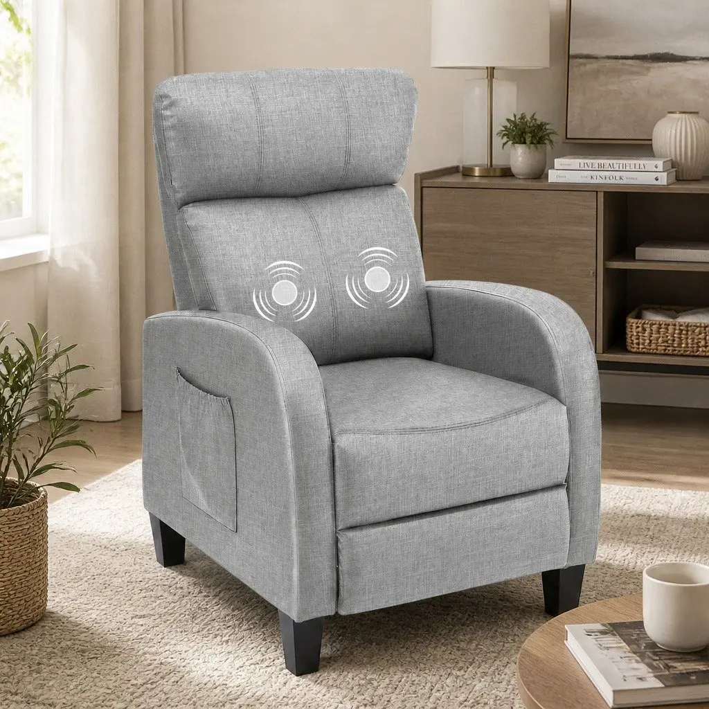 Grey Massage Recliner Chair for Home Relaxation