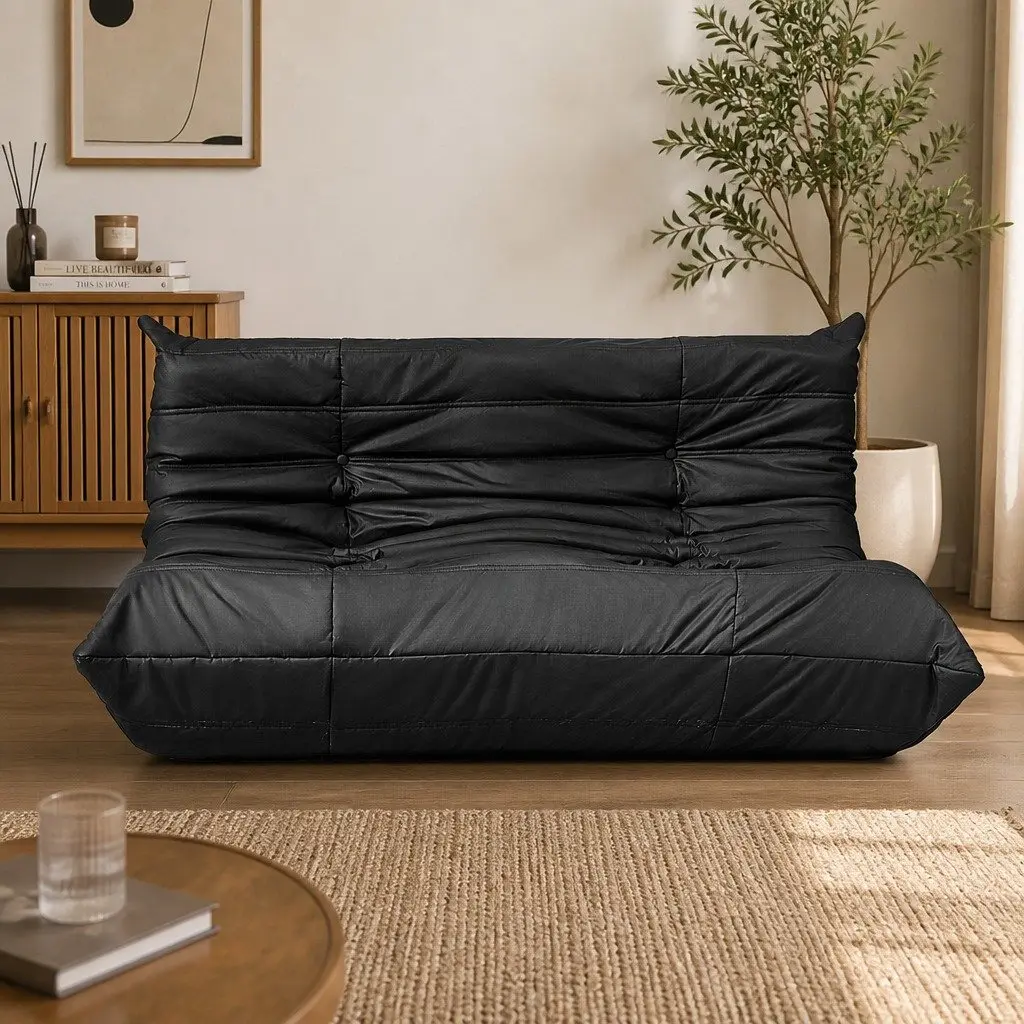 2 Seater Floor Sofa Caterpillar Lounge Chair Living Room Furniture Microfibre