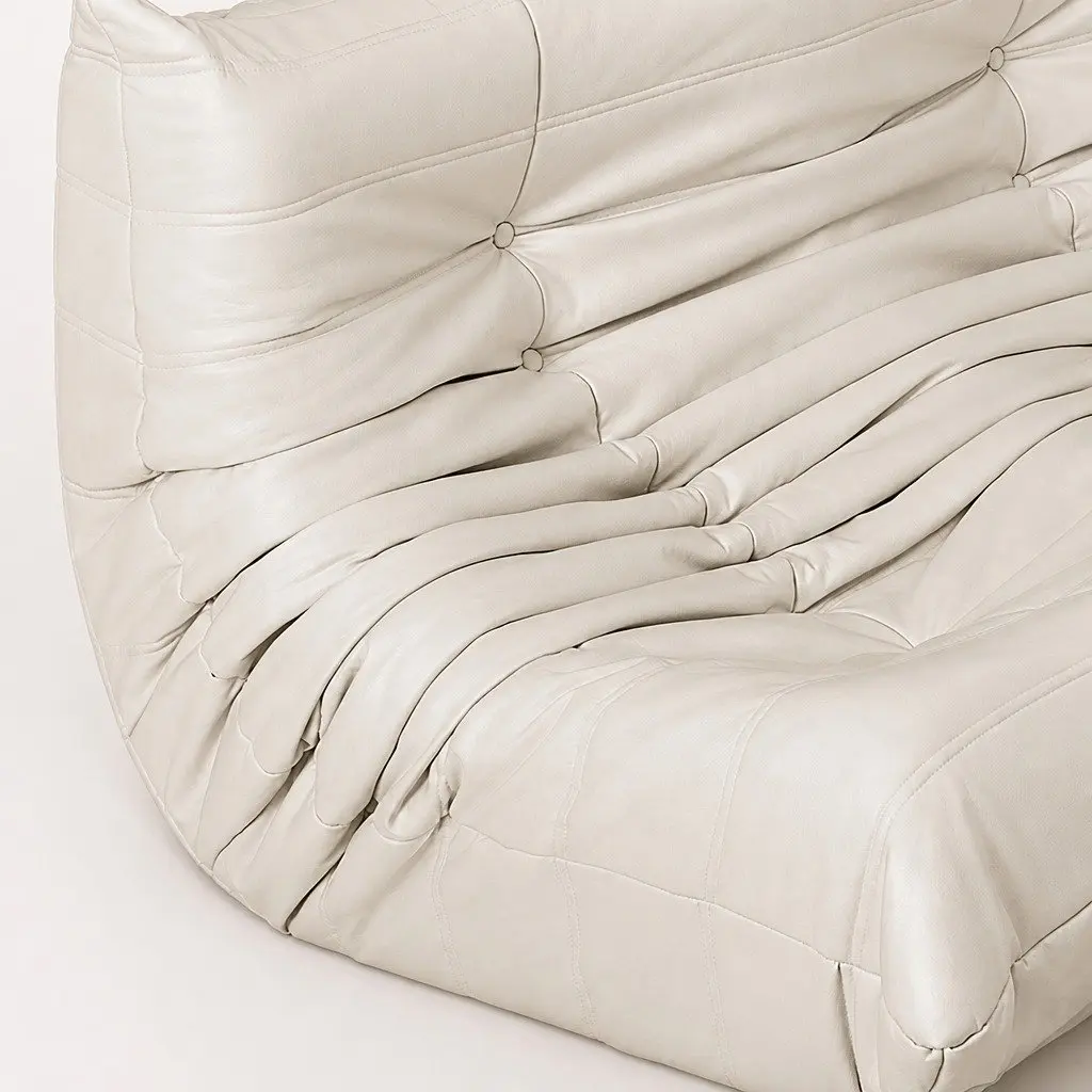 3 Seater Floor Sofa Microfibre Foam 175cm Beige