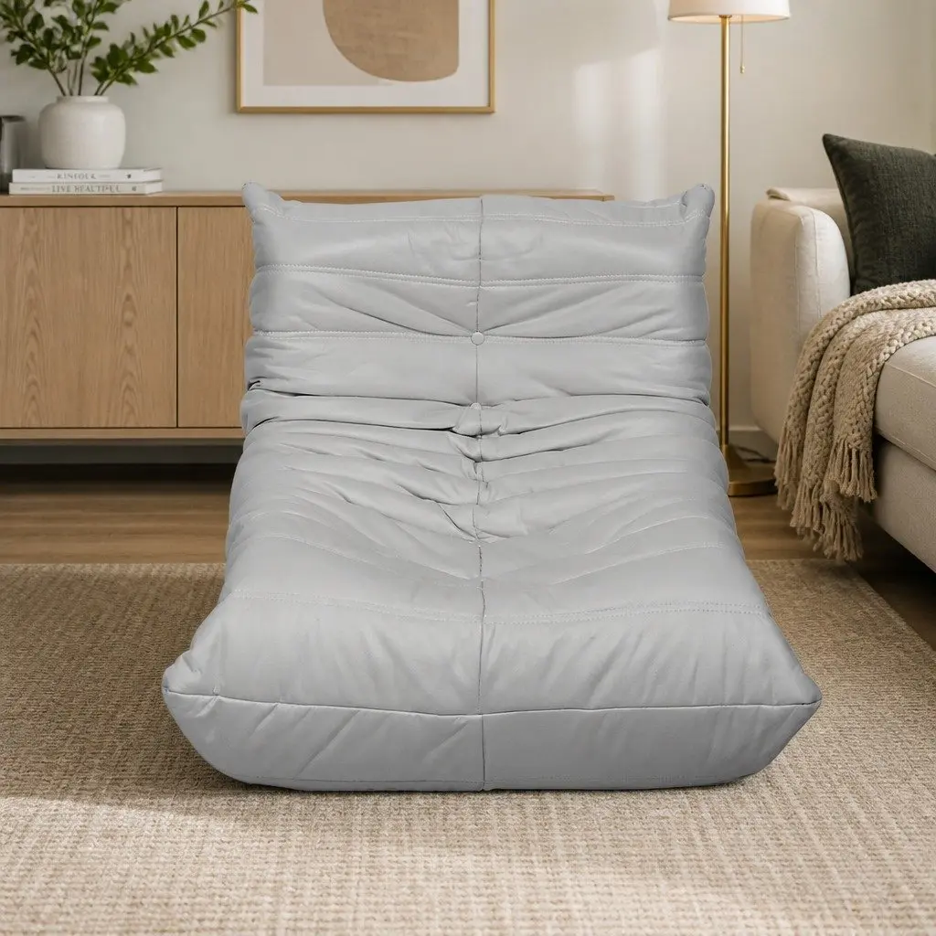 Floor Chair Caterpillar Lounge Sofa Grey Single Seat Relaxing Furniture Living