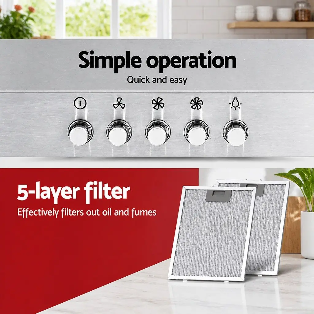 Range Hood Wall Mounted Stainless Steel 600mm Silver