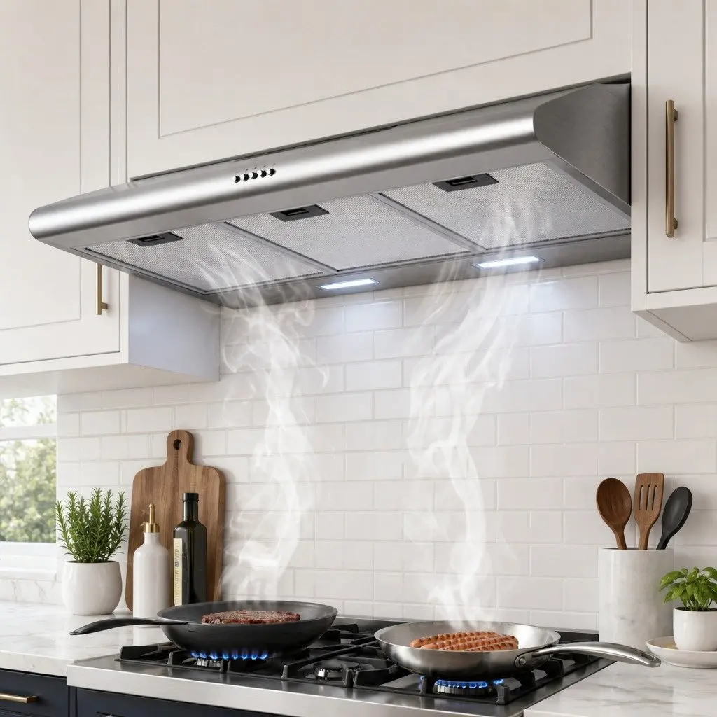 Range Hood Stainless Steel 900mm Ducted Kitchen Extractor Fan Silver 3-Speed