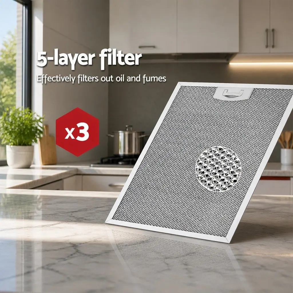 Range Hood Stainless Steel 900mm Ducted Kitchen Extractor Fan Silver 3-Speed