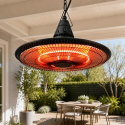 Hanging Electric Patio Heater 1500W Infrared Outdoor Indoor Heat Lamp Remote