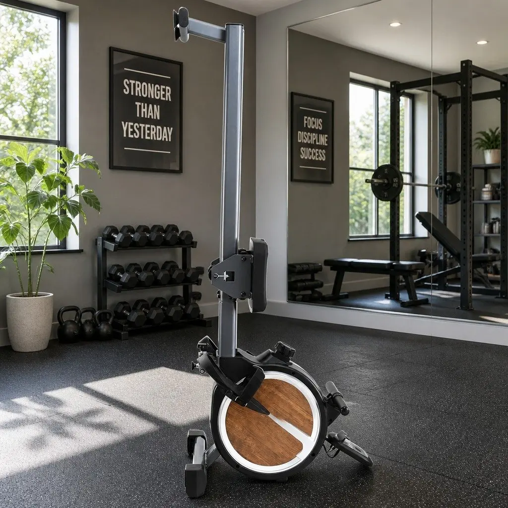 Magnetic Rowing Machine Steel 161 x 50.5 x 64cm Pine 16 Level Resistance Foldable
