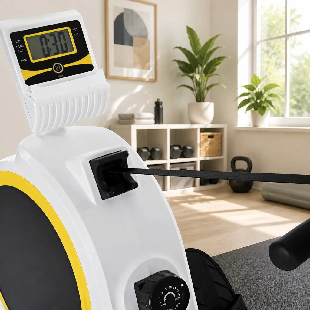 Rowing Machine Magnetic 16 Resistance Levels 3kg Flywheel Home Gym White Black