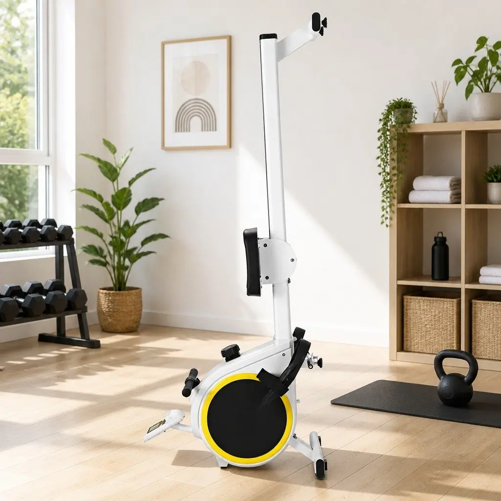 Rowing Machine Magnetic 16 Resistance Levels 3kg Flywheel Home Gym White Black