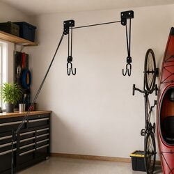 Ceiling Storage Hoist Pulley System 54kg Capacity Bike Kayak Garage Lift