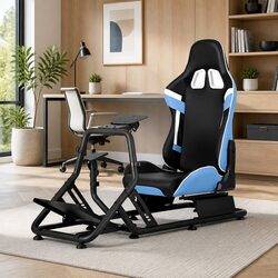 Racing Simulator Cockpit Gaming Chair Steering Wheel Mount Adjustable Pedal
