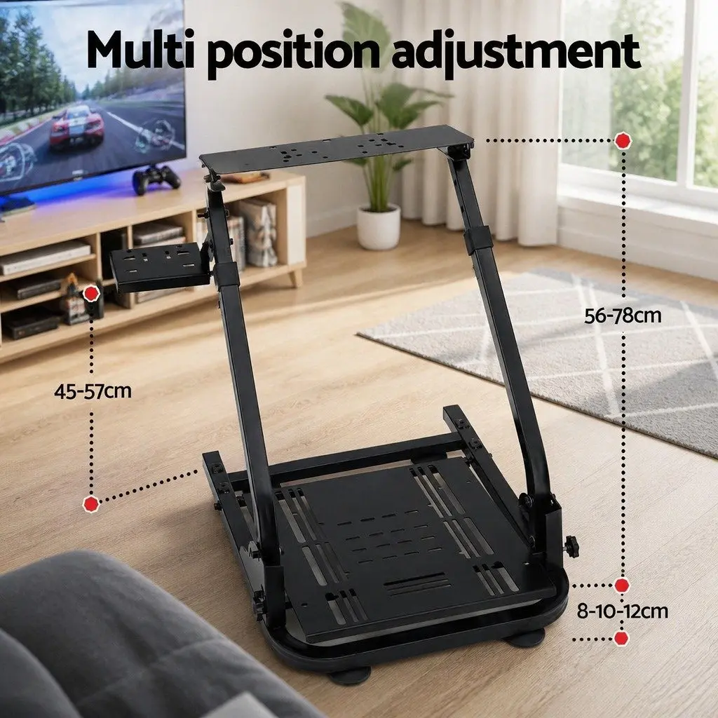 Racing Simulator Stand Carbon Steel Foldable Adjustable Gaming Chair Black