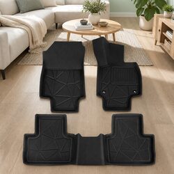 Car Rubber Floor Mats Front Rear For RAV4 2019-2022 Non-Slip Black