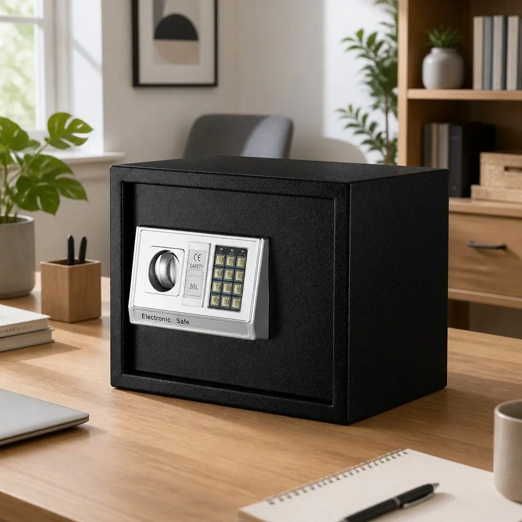 Digital Safe Box Steel 20L Black Home Office Security