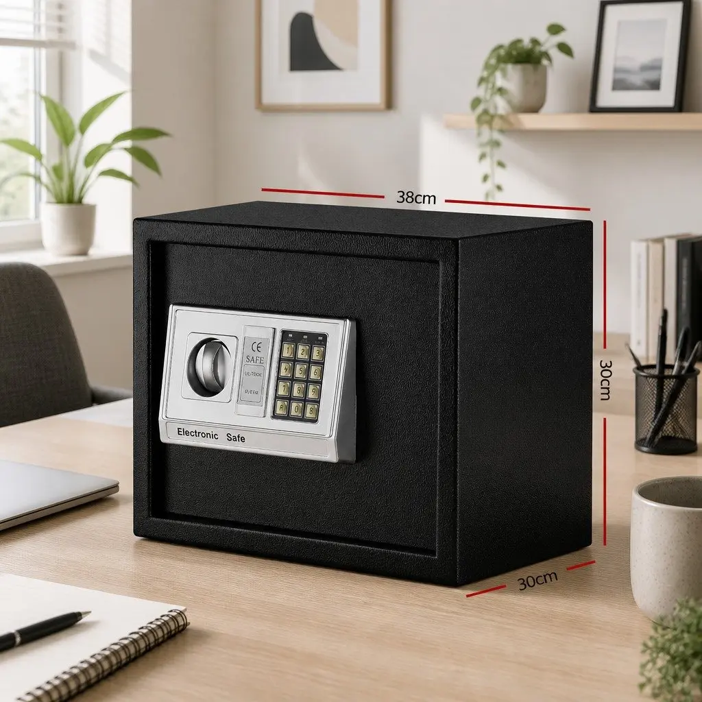 Digital Safe Box Steel 20L Black Home Office Security