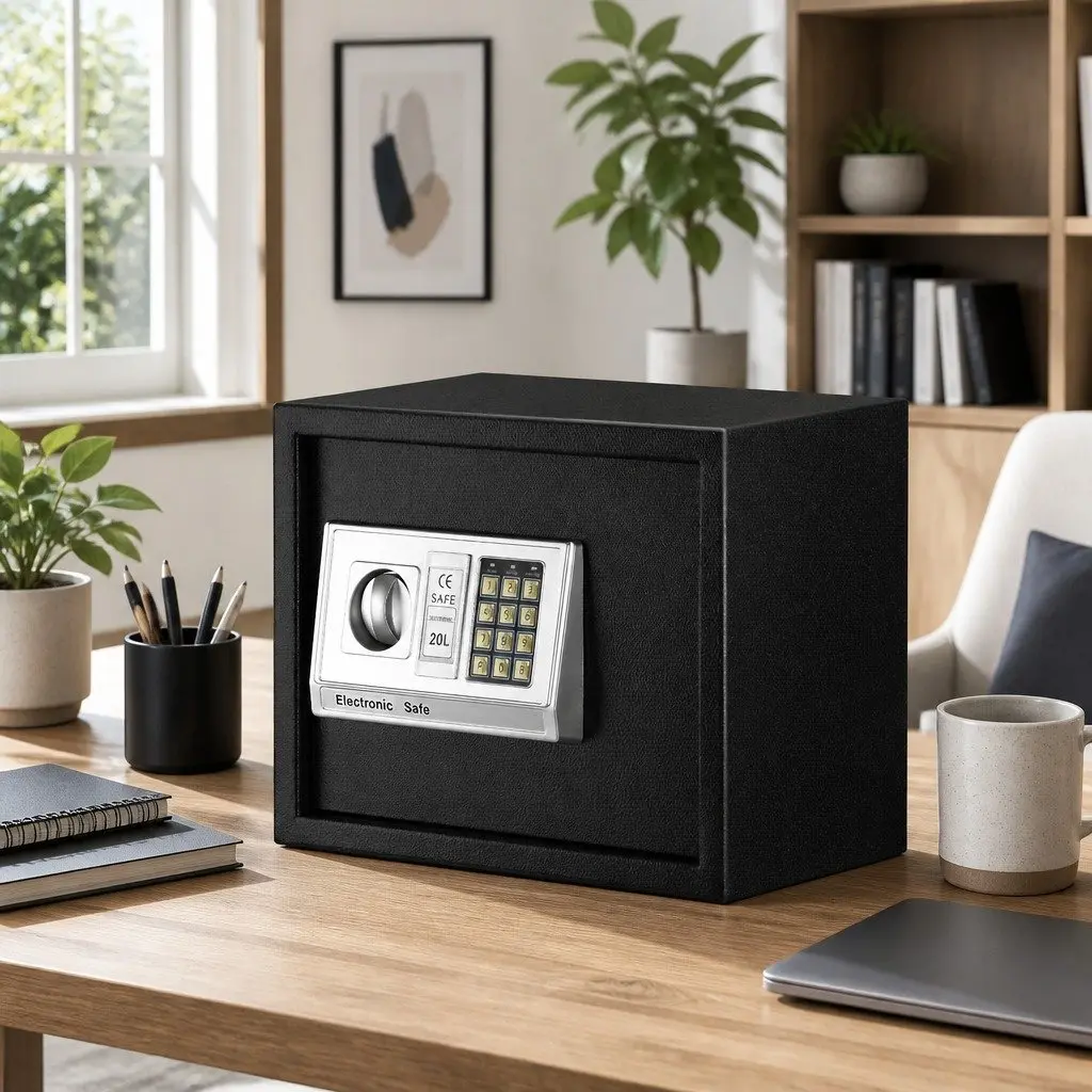Digital Safe Box Steel 20L Black Home Office Security