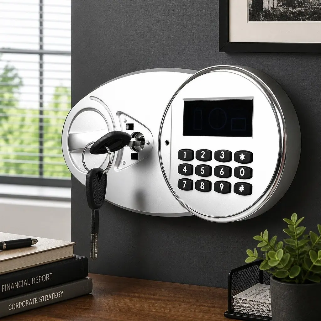 Fireproof Security Safe Digital Keypad Lock 85L Black Steel for Home Office