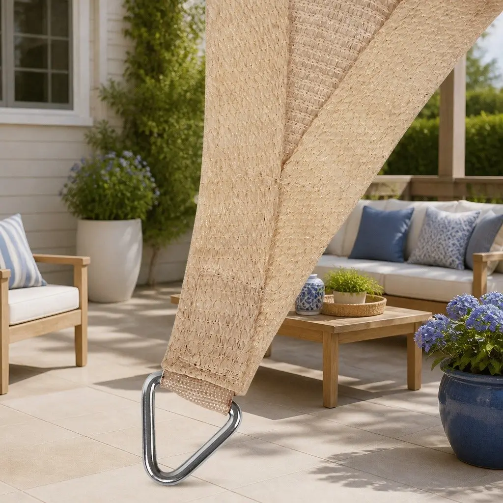 Rectangle Shade Sail Commercial Grade 2x4m Sand Beige UV Protection Outdoor