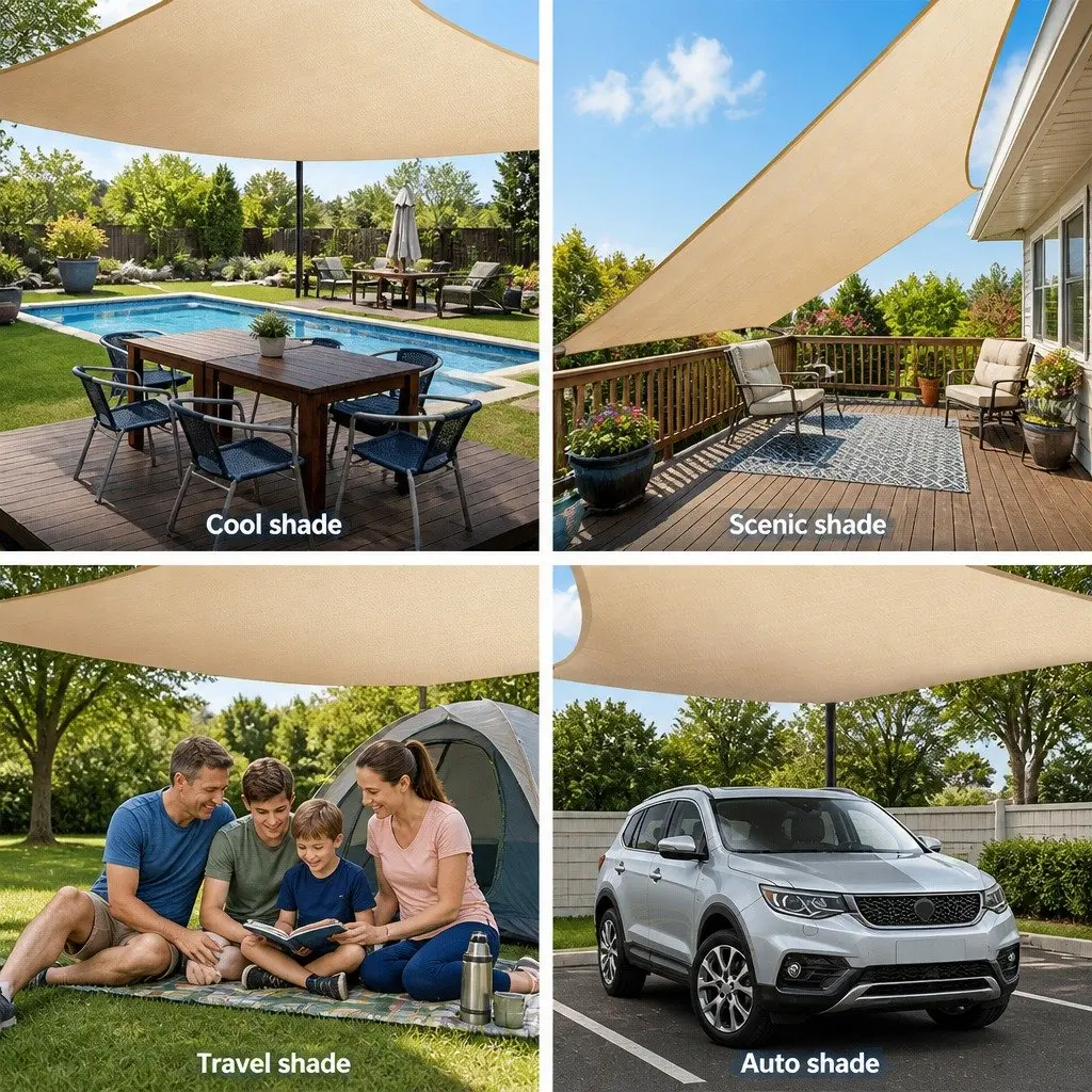 Rectangle Shade Sail Commercial Grade 2x4m Sand Beige UV Protection Outdoor