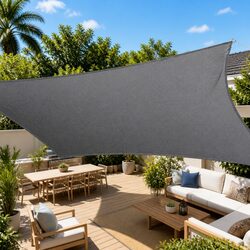 Shade Sail Cloth Square Sun Canopy 5x6m Grey Outdoor Patio Pool Deck Sunshade
