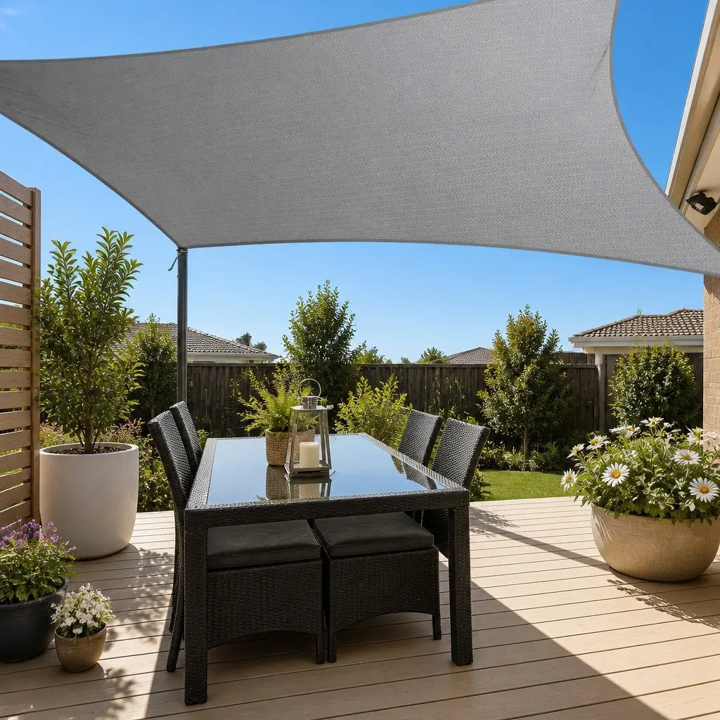 Shade Sail Rectangle 3x5m Grey 280GSM UV Protection Outdoor Garden Patio