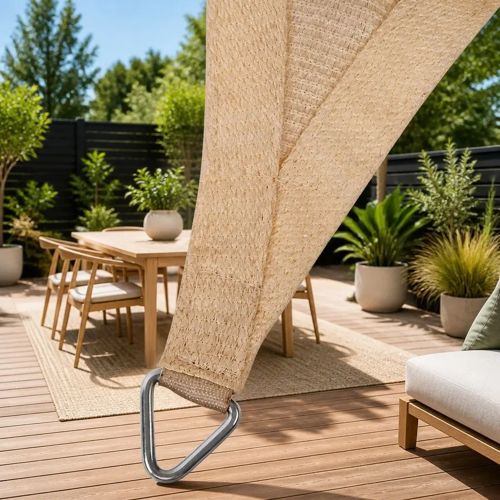Shade Sail Rectangle 6x6m Commercial Grade UV Protection Sand Beige Outdoor