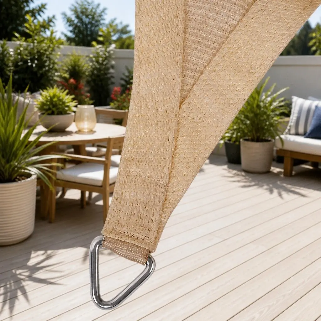 Shade Sail Waterproof Rectangle 3x5m Sand UV Protection