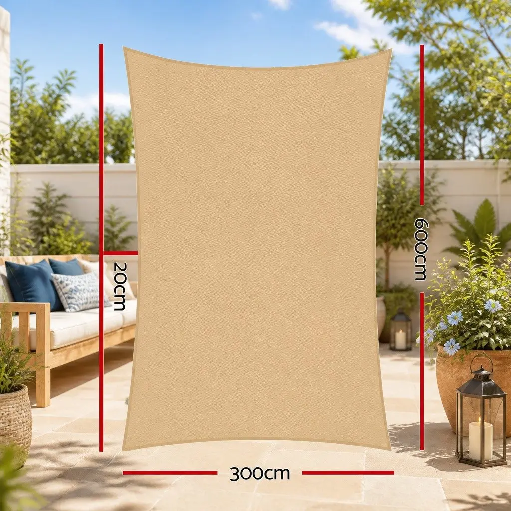 Waterproof Shade Sail for Outdoor Spaces 3x6m