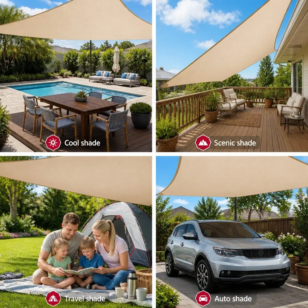 Waterproof Shade Sail for Outdoor Spaces 3x6m
