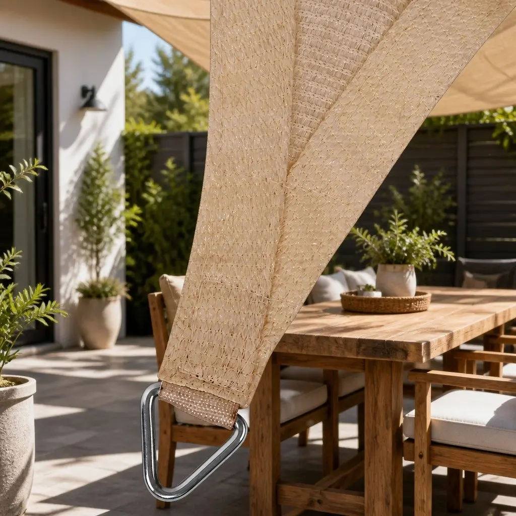 Rectangle Shade Sail Waterproof 4x5m Sand Beige UV Protection Outdoor