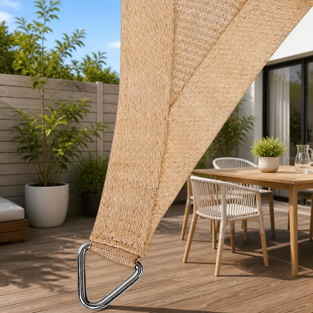 Rectangle Shade Sail Waterproof Polyester 4x6m Sand