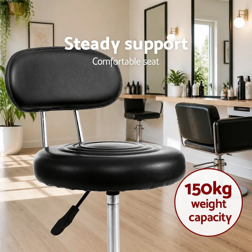 Salon Stool with Backrest for Home and Business Use