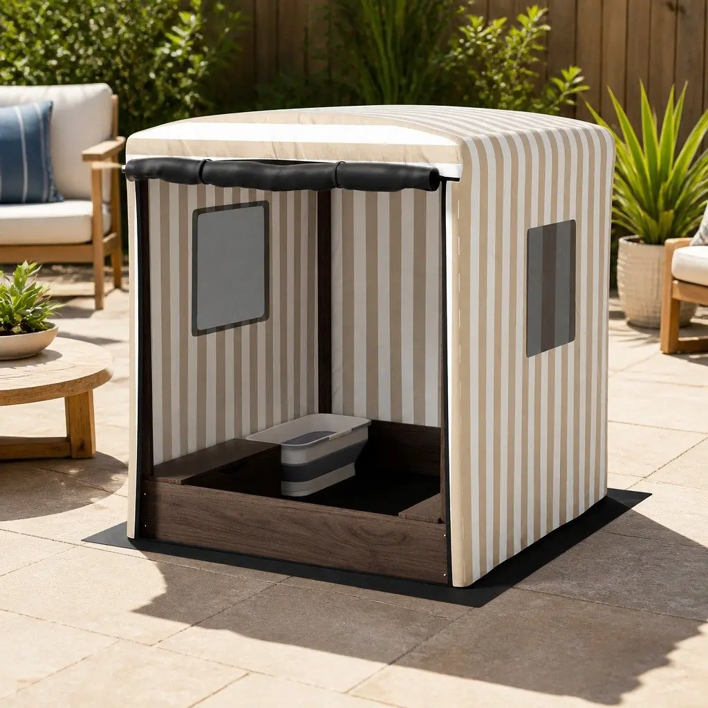 Wooden Sandbox with Canopy 120cm Brown Outdoor Play Equipment