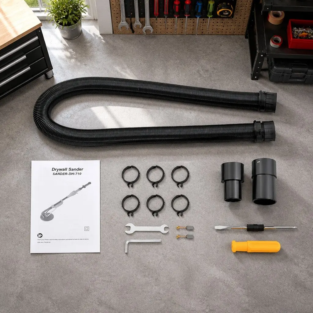 Drywall Sander 800W Extendable Arm 1.6m Black Red 6 Speed Control