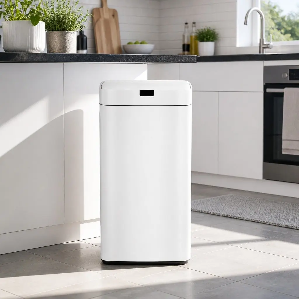 Automatic Bin Motion Sensor 45L Steel White Hands-Free Kitchen Waste Disposal