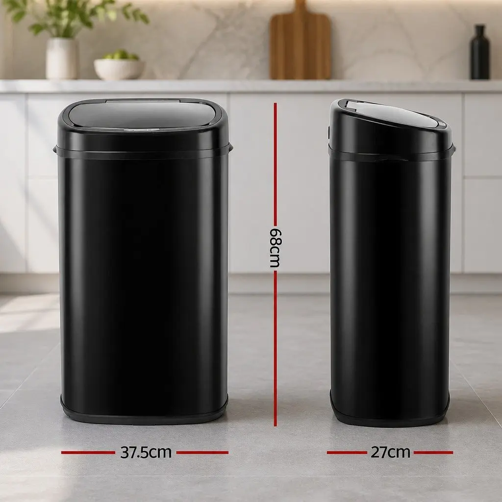 Automatic Rubbish Bin Steel 58L Black