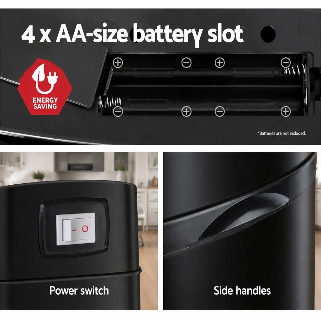 Automatic Bin Motion Sensor 68L Black Steel