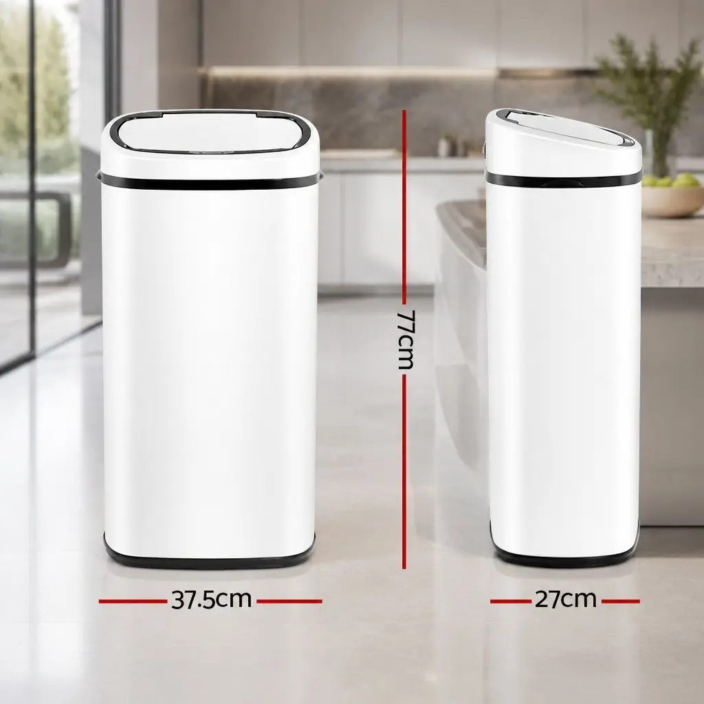 Automatic Bin White Steel 68L Kitchen Hands-Free Motion Sensor