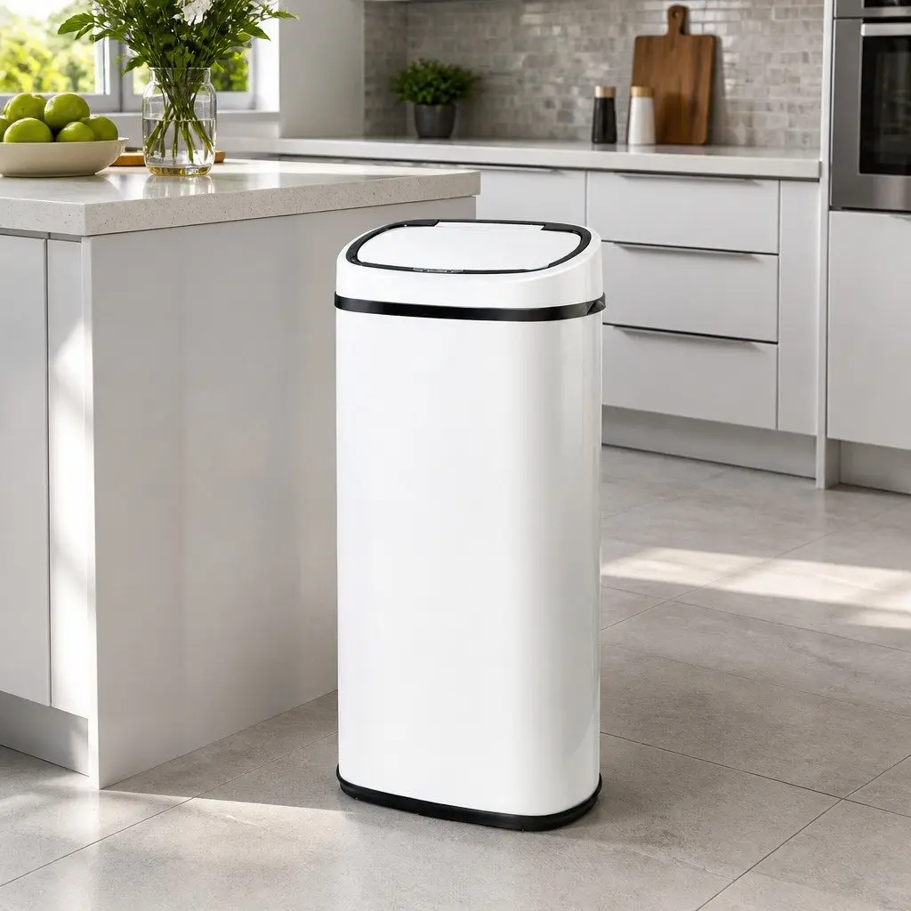 Automatic Bin White Steel 68L Kitchen Hands-Free Motion Sensor