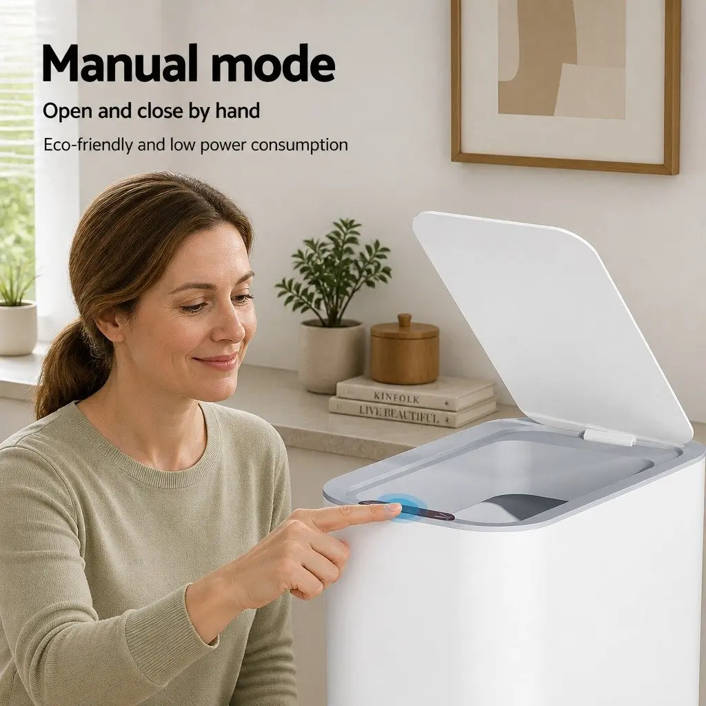 Automatic Rubbish Bin ABS Plastic 9L White