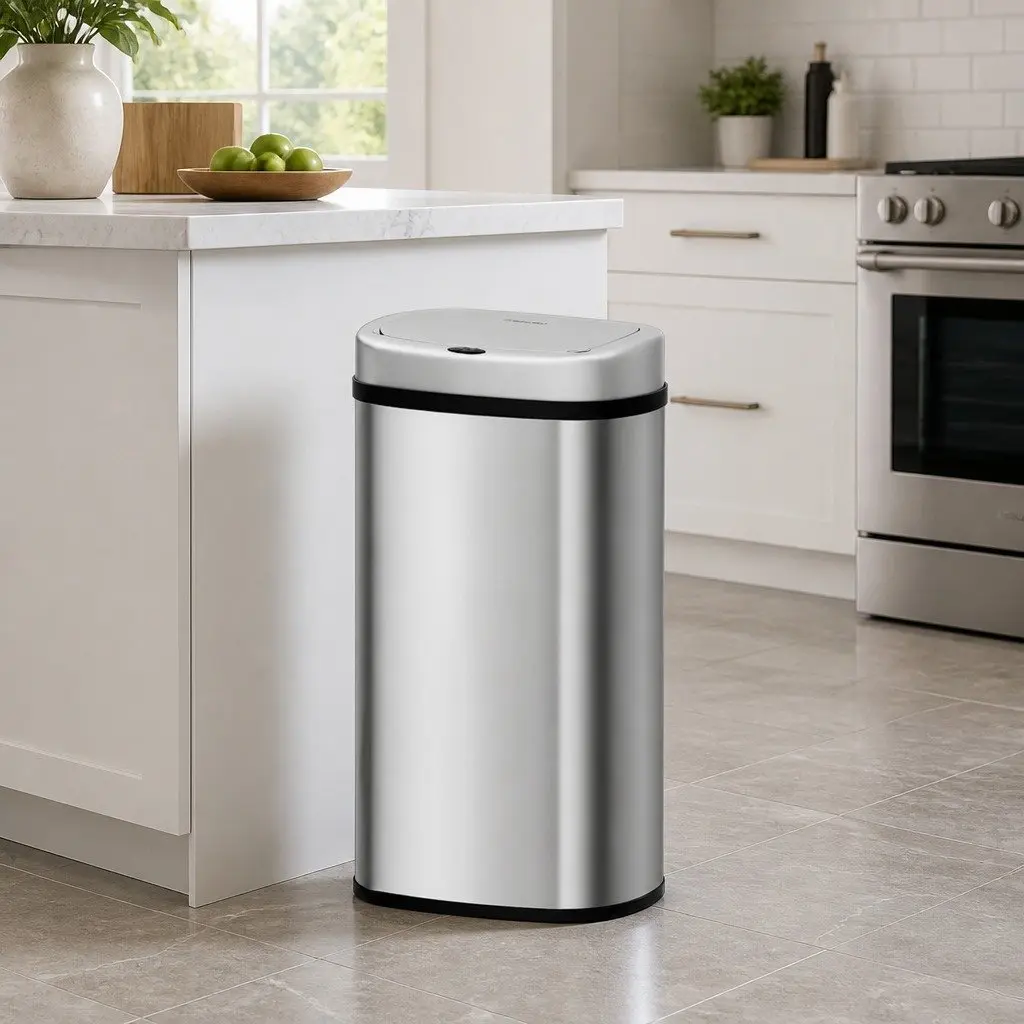 Automatic Rubbish Bin Stainless Steel 60L Silver
