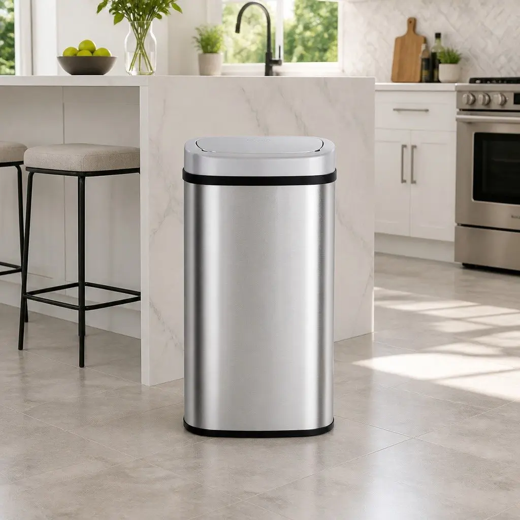 Automatic Rubbish Bin Stainless Steel 60L Silver