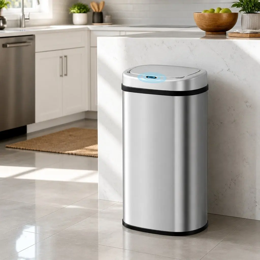 Automatic Rubbish Bin Stainless Steel 60L Silver