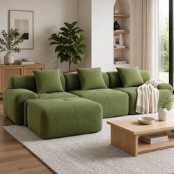 Versatile Green Modular Sofa Bed for Any Space