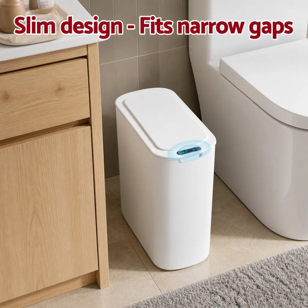 Automatic Trash Bin Motion Sensor 21L Slim White PP ABS
