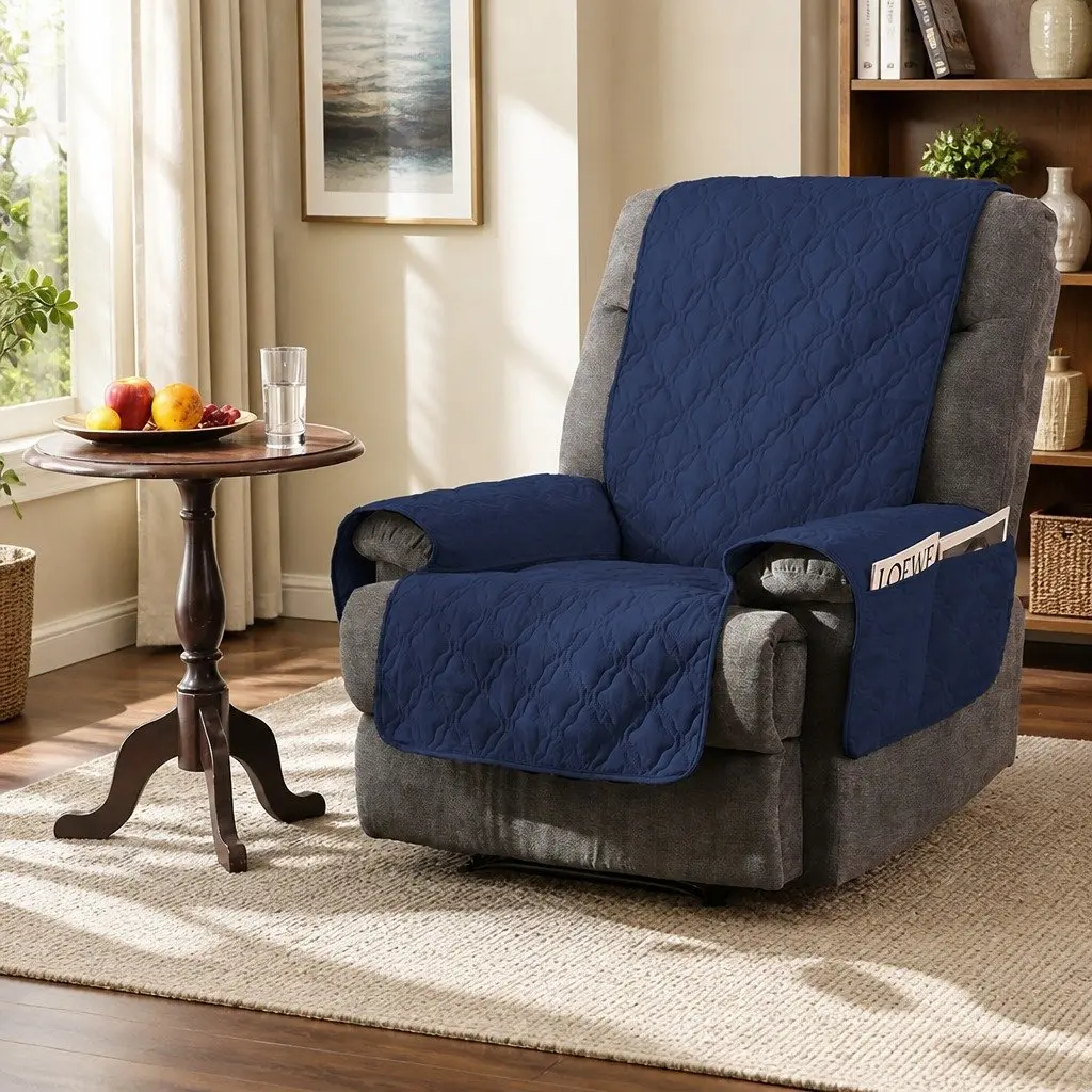 Recliner Sofa Slipcover Protector Medium Machine Washable Non-Slip Waterproof